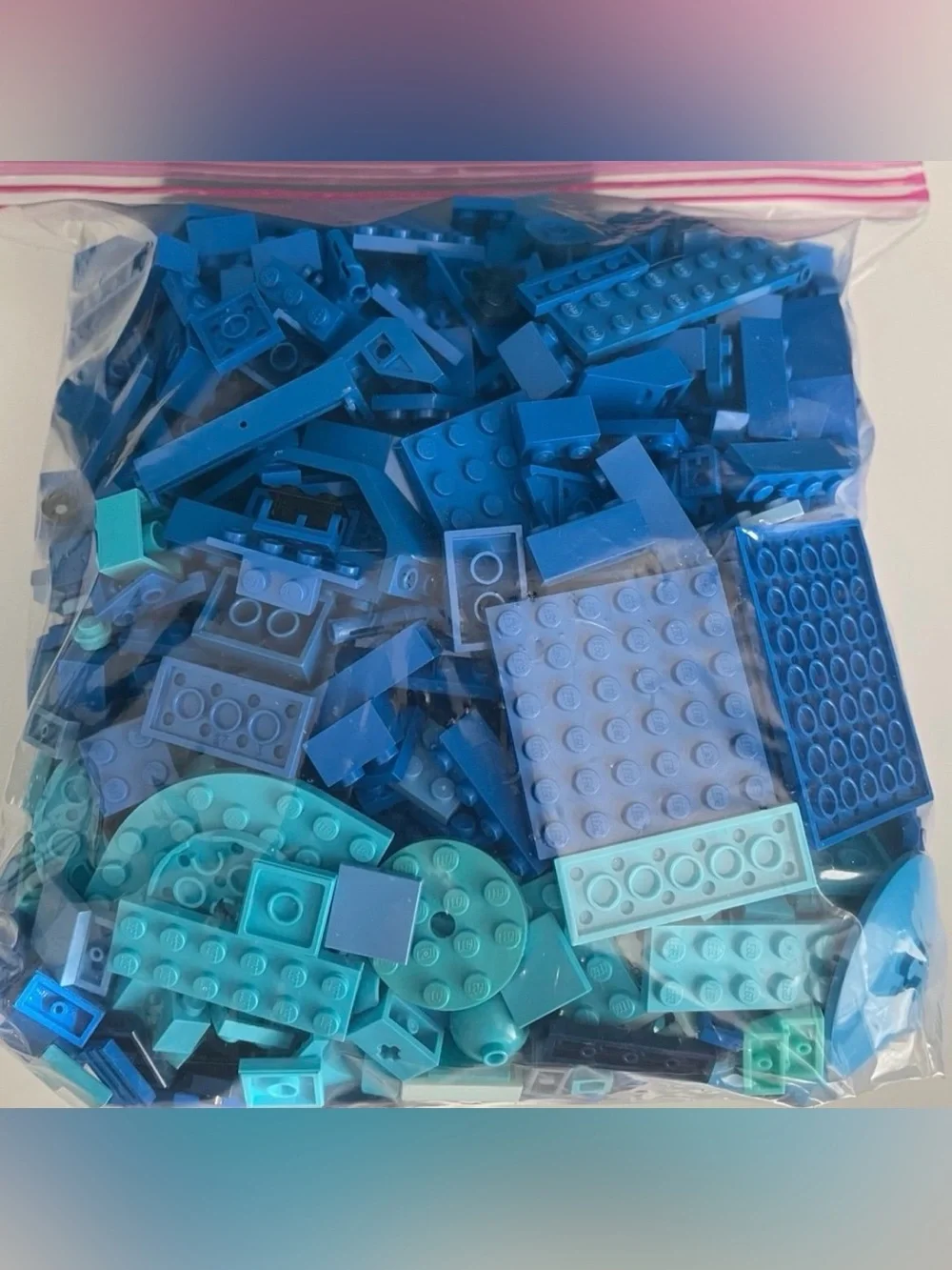 Lego 2.7lbs Blue Loose Pieces Bricks Plates